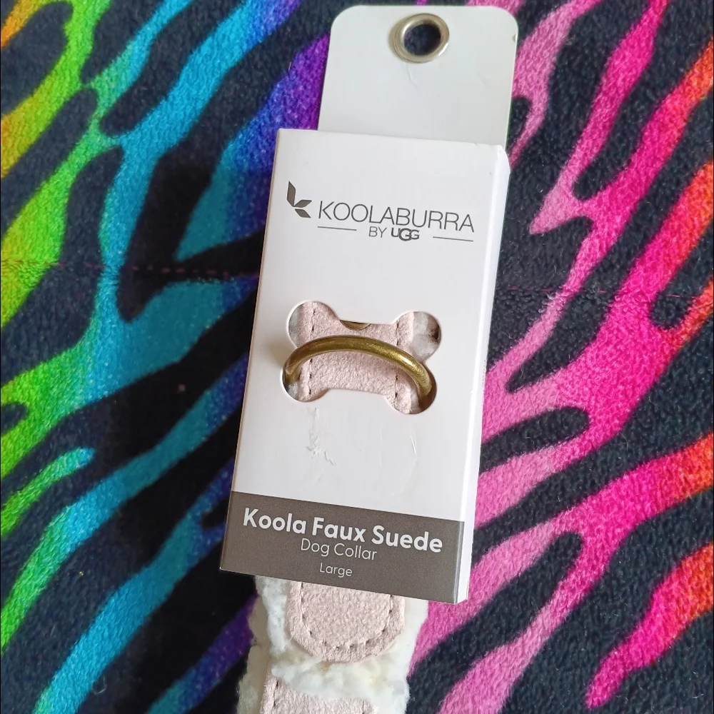 🩷 Koolaburra By Ugg Faux Suede Dog Collar Rose Smoke Pink Large Pet Sherpa
